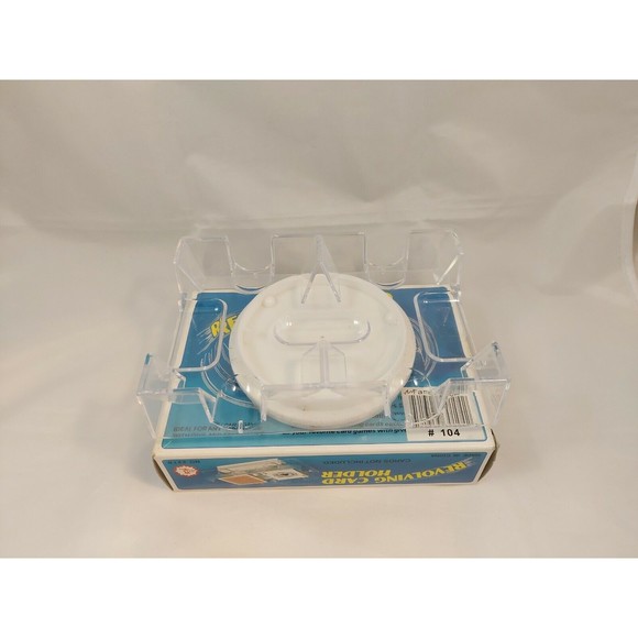 Revolving Playing Card Holder Clear Plastic Acrylic Dual Deck with original box - Picture 2 of 5